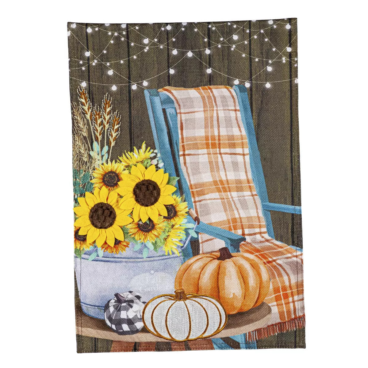 Fall Porch Garden Burlap Flag