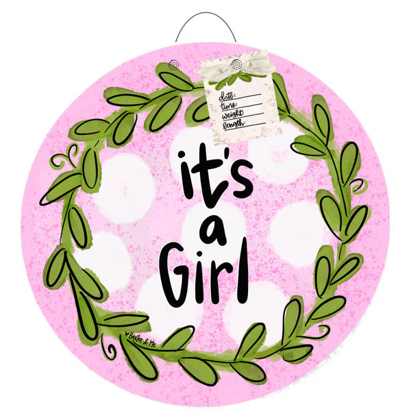 Door Hanger with Tag, It's a Girl