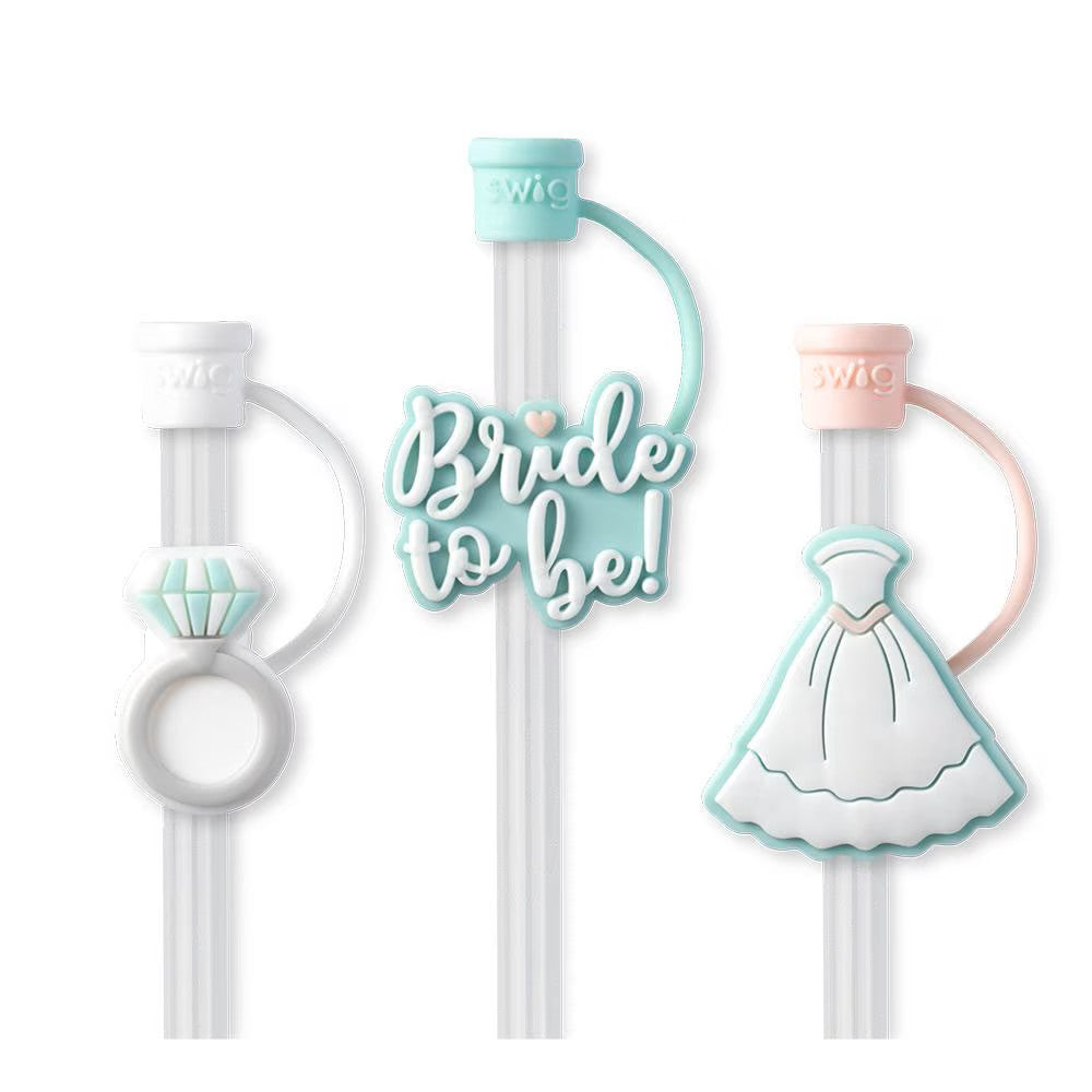 Bride to Be Straw Topper Set