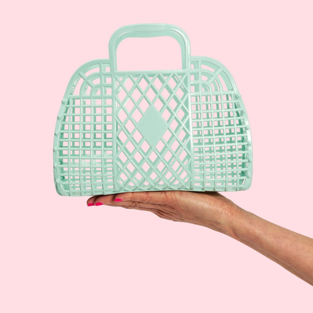 Small Retro Basket Handbag Mint