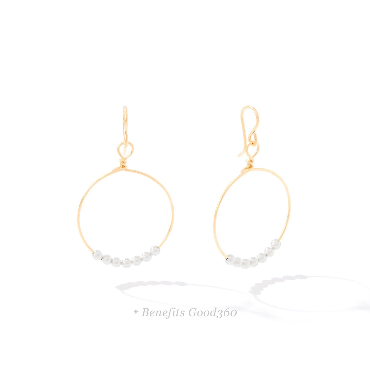 Power of Prayer Hoop Earrings Gold-Silver Bead