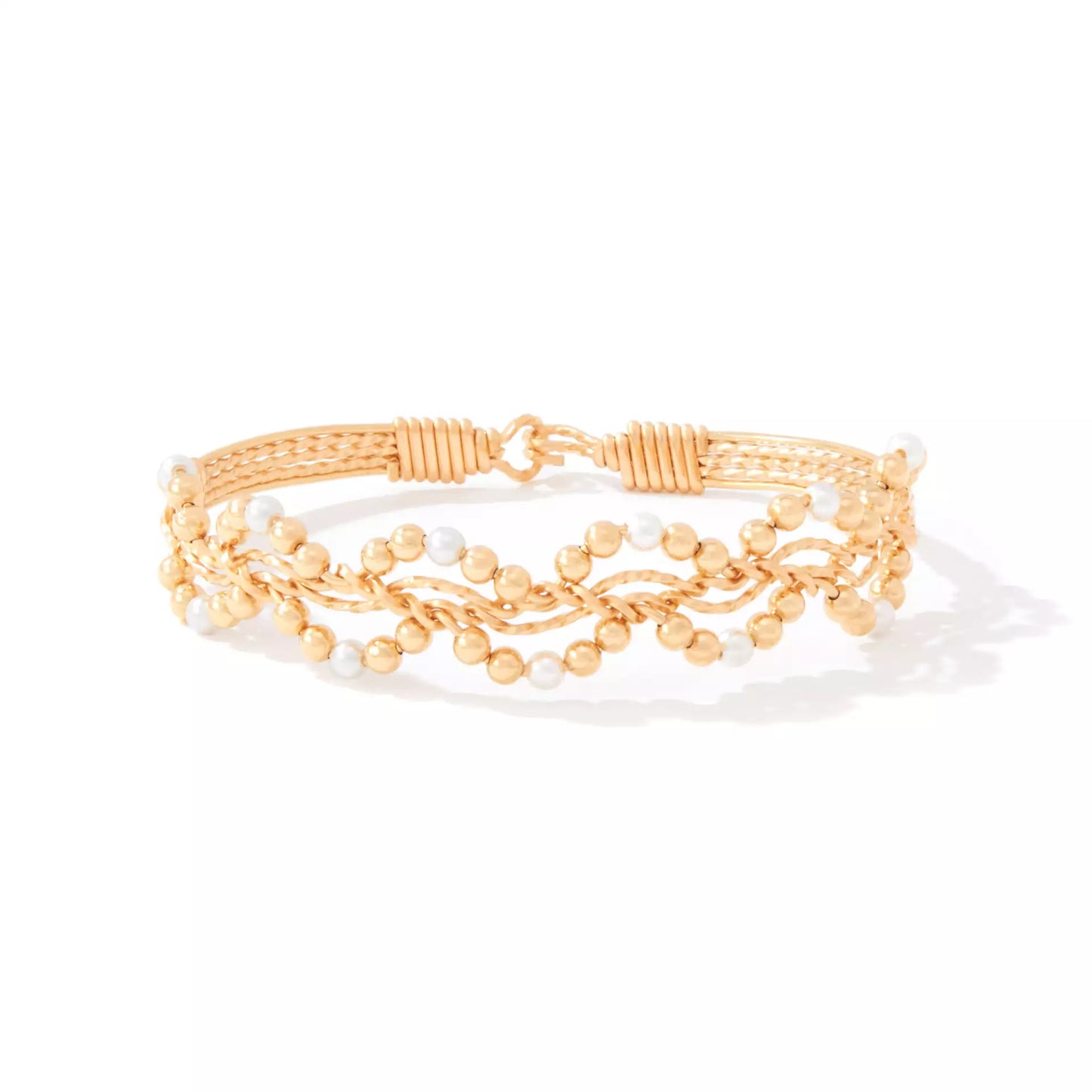Forget Me Not Bracelet Gold - Pearl Stone