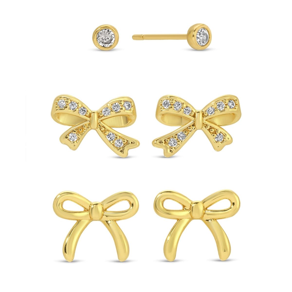 Bow Velvet Stud Gift Set