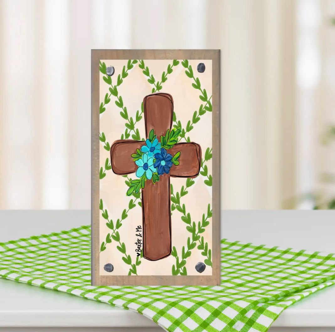 Driftwood Happy Block, Spring Cross