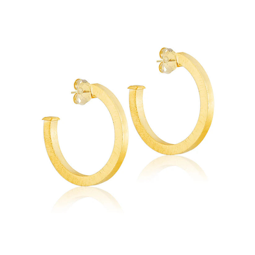 Taranto Hoops, Brushed 18K Gold Plated