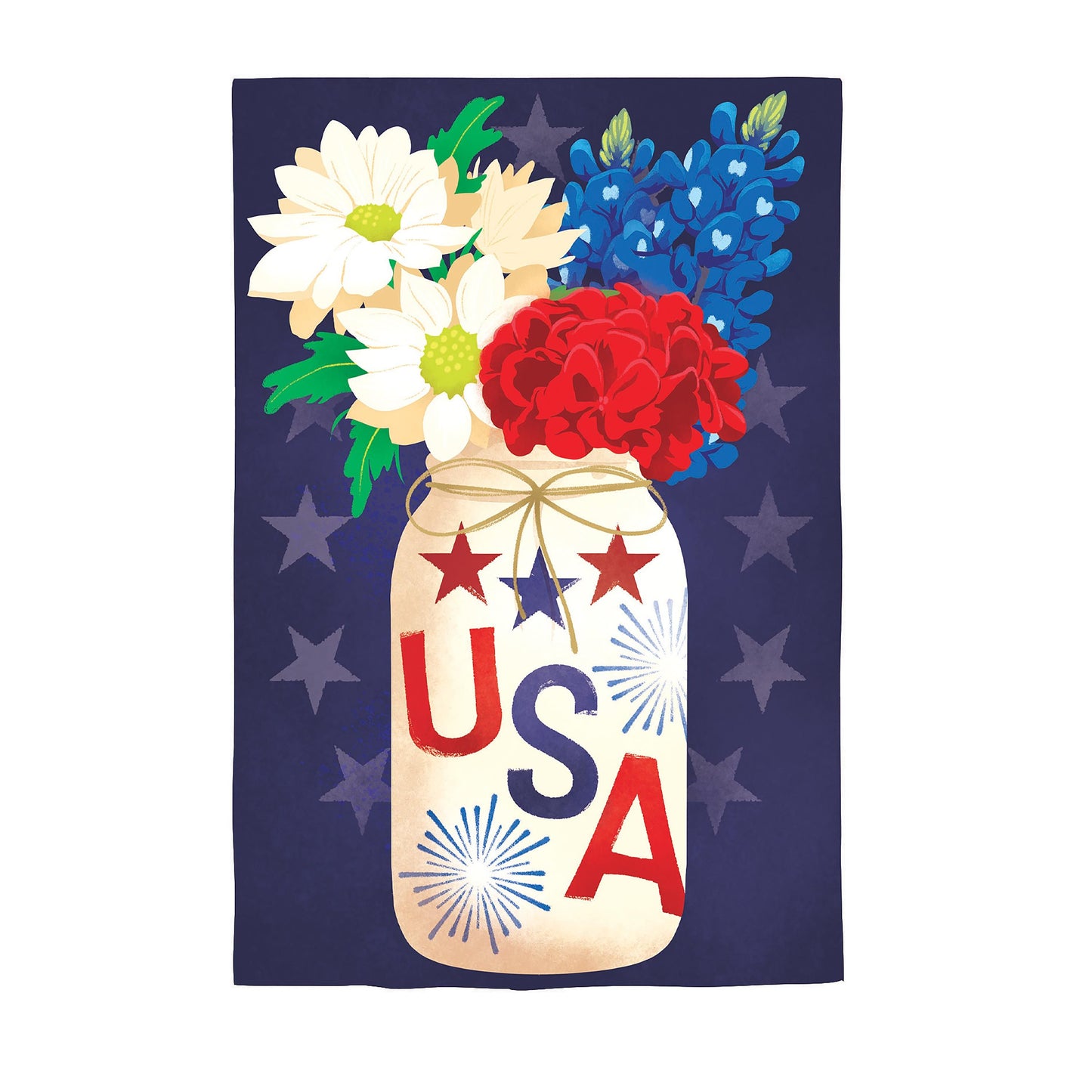 USA Mason Jar Suede House Flag