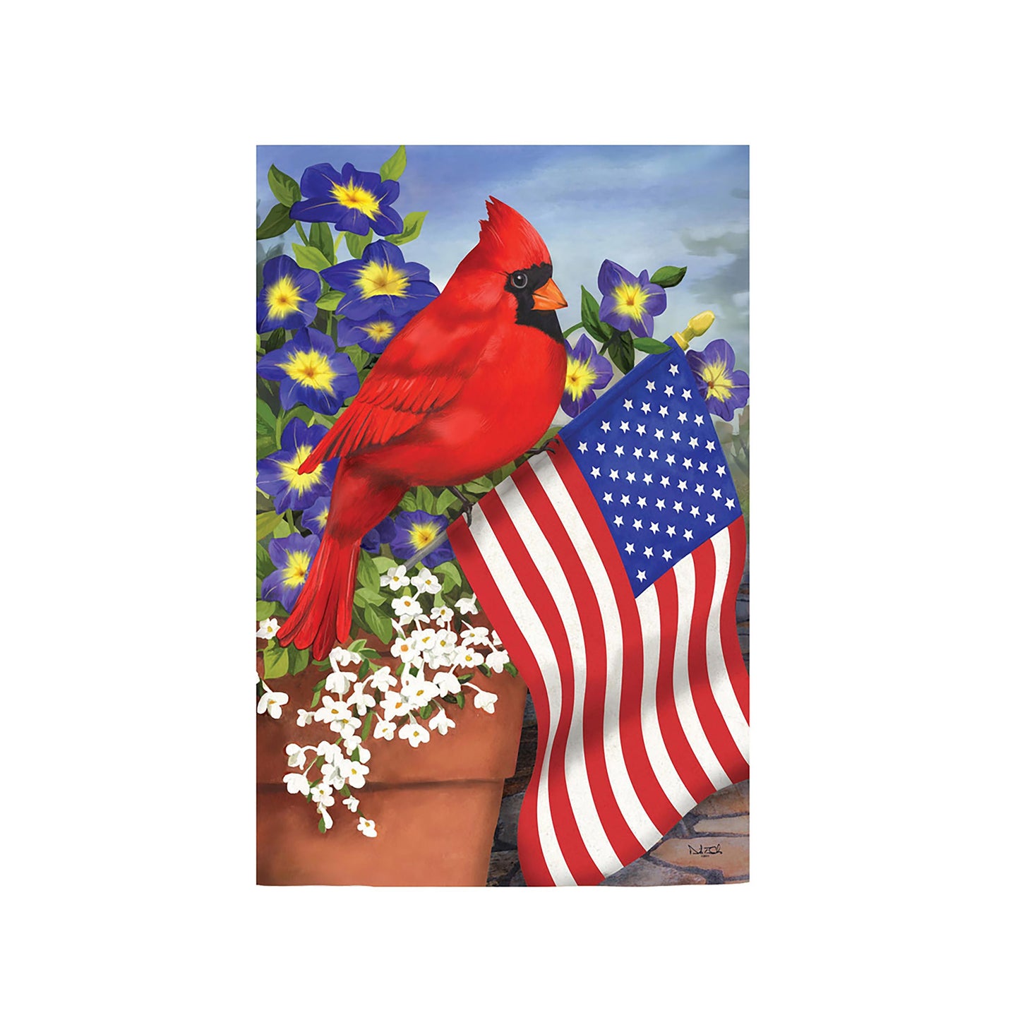 Cardinal Glory Garden Suede Flag