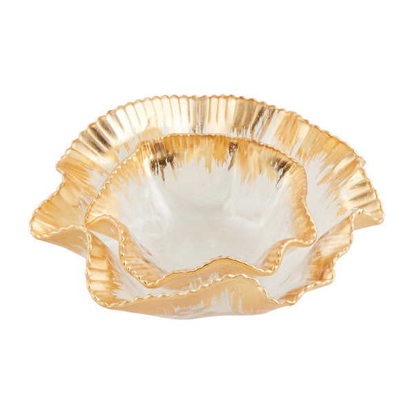 Gold Edge Ruffle Bowl Large