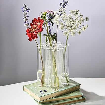 Connected Flower Tube Vase, 9 piece