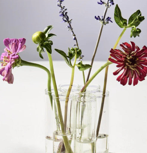 Connected Flower Tube Vase, 7 piece