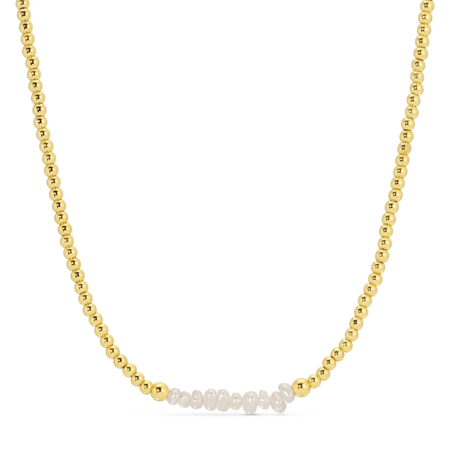 Pearl & Gold Beaded Necklace