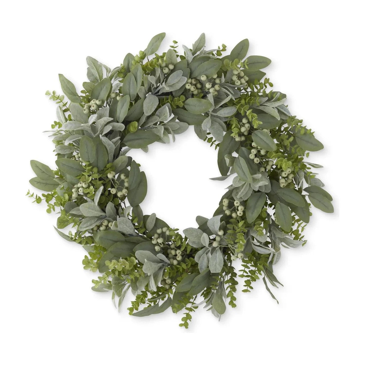 30 Inch Mixed Green Foliage w/Berries Wreath