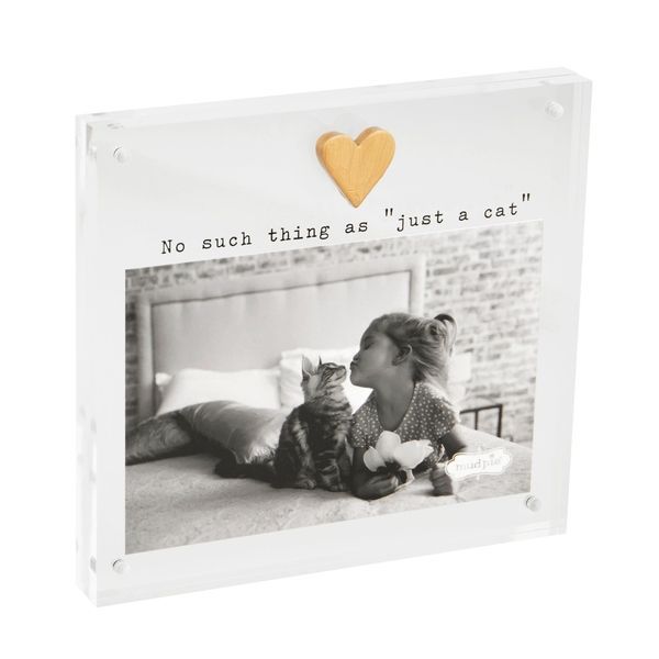 4X6 Acrylic Heart Cat Frame