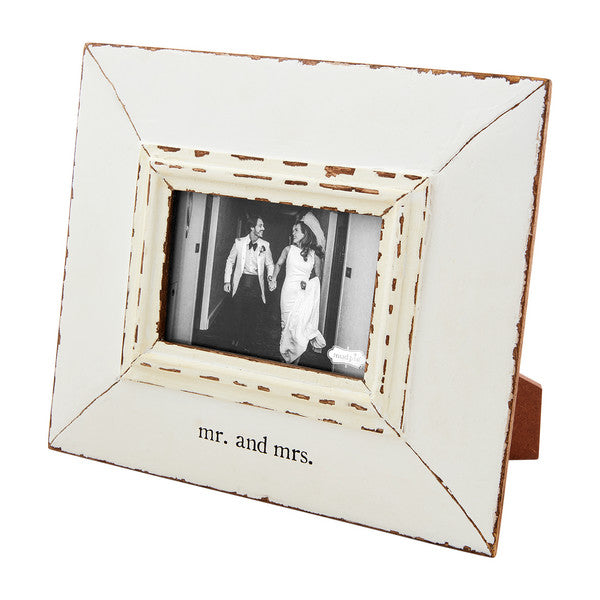 Distressed Wedding Frame 4x6, Mr and Mrs.