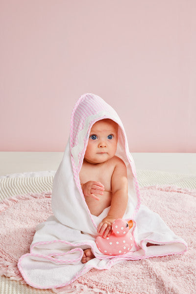 Pink Gingham Hooded Towel