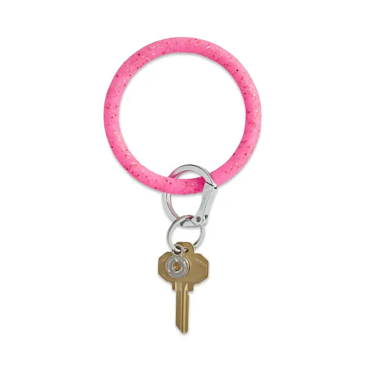 Big O Key Ring, Silicone Tickled Pink Confetti