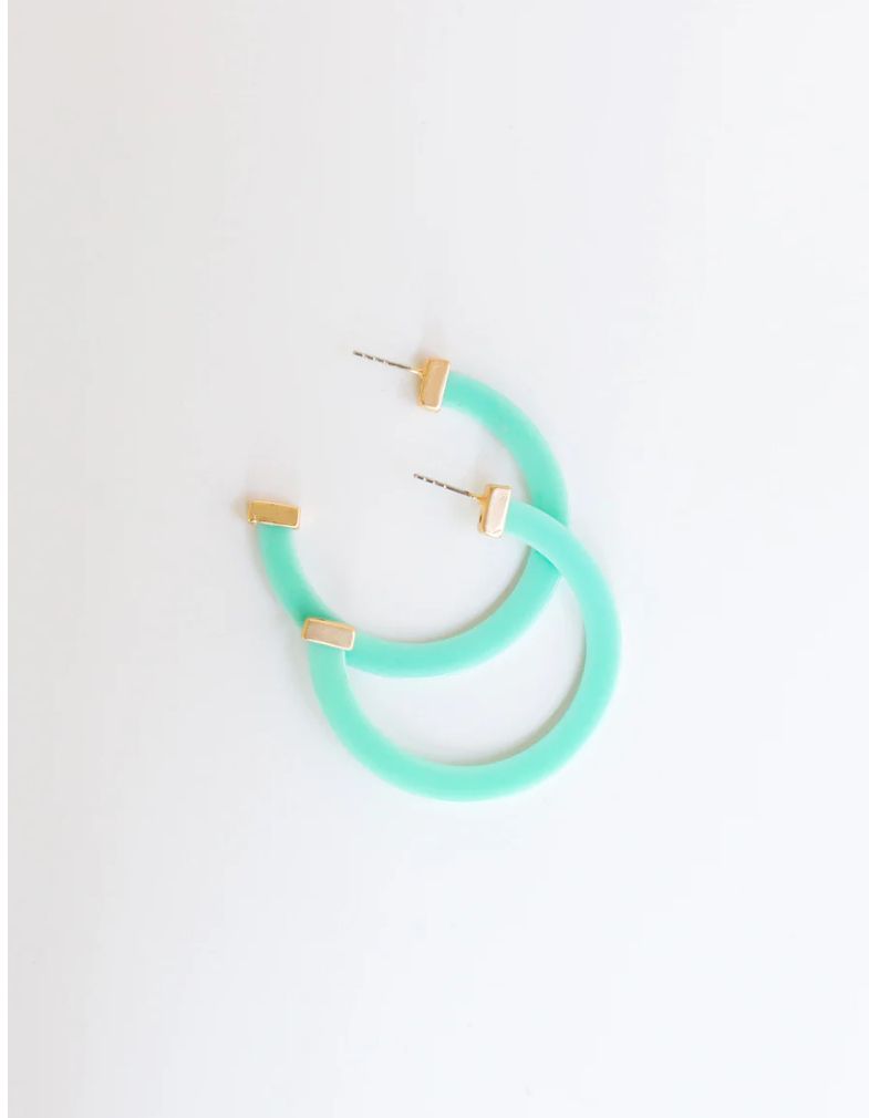 Classic Acrylic Hoops Large Teal