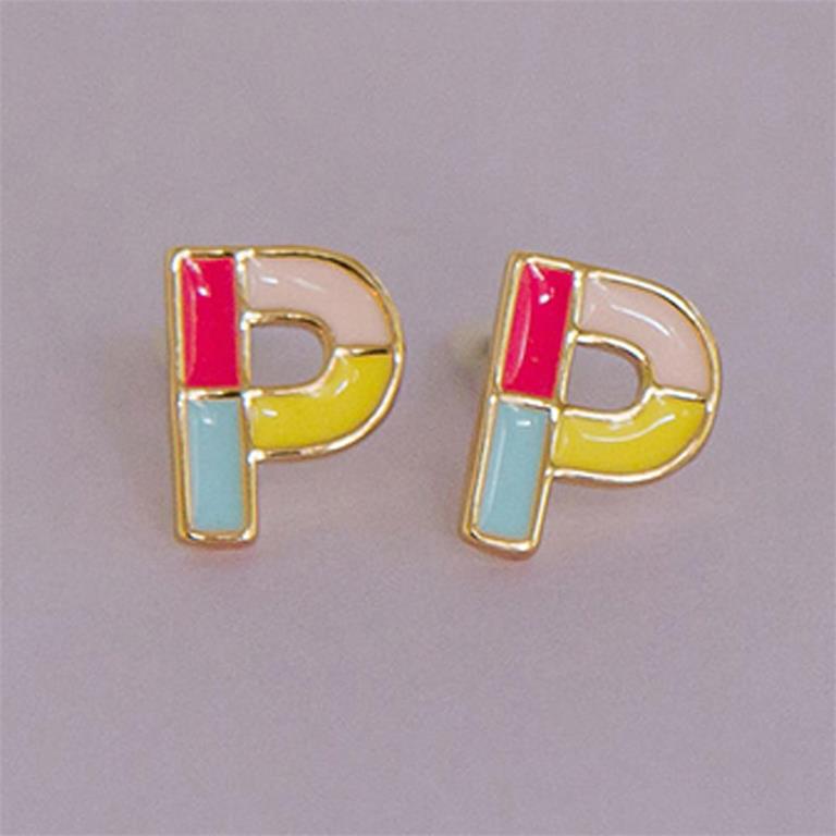 Olivia Initial Earrings P