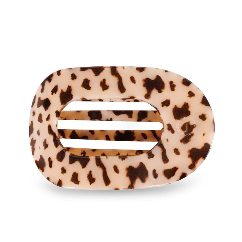 Blonde Tortoise Flat Round Hair Clip Large