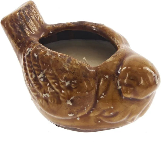 Roasted Espresso, Pottery Bird Candle