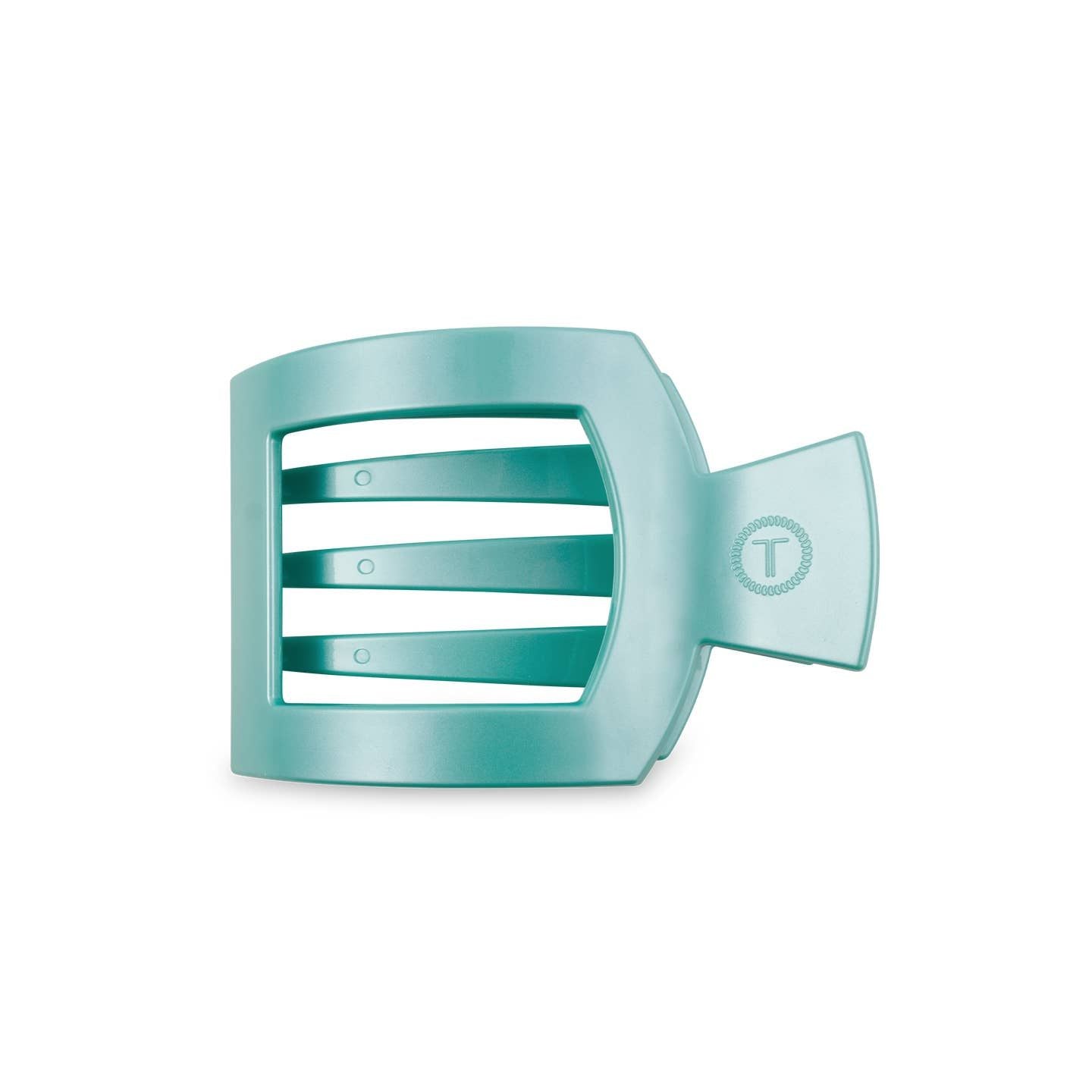 Totally Turquoise Flat Square Hair Clip Medium