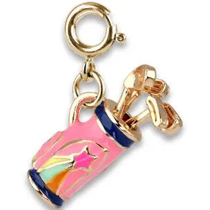 Gold Rebel Girls Golf Clubs Charm
