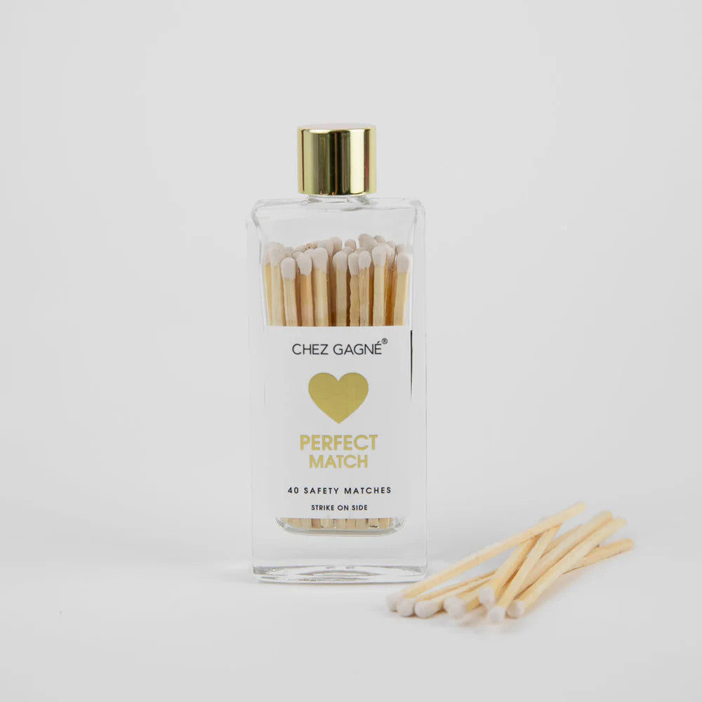 Perfect Match Heart - White Matches in Glass Bottle