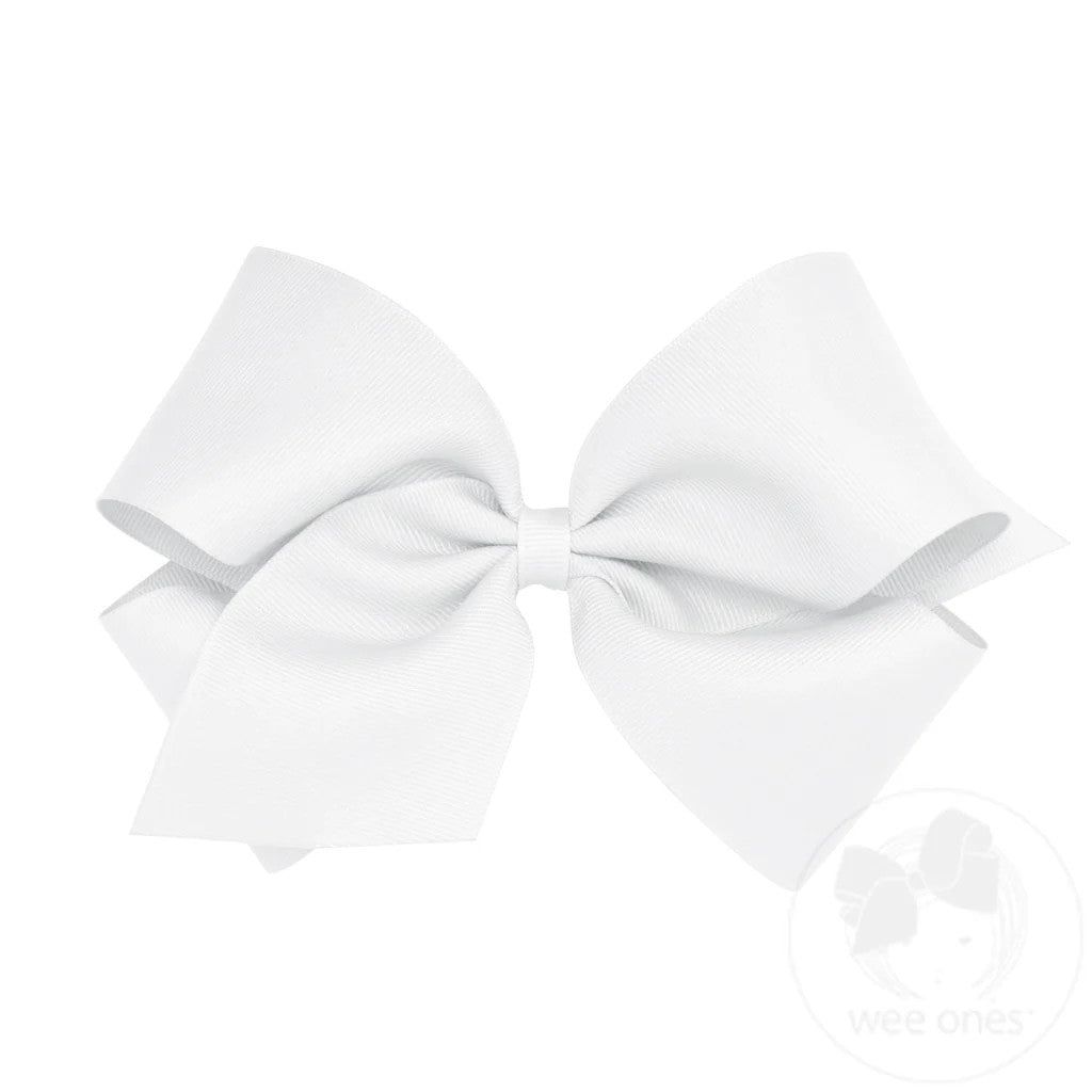King Grosgrain Bow, White