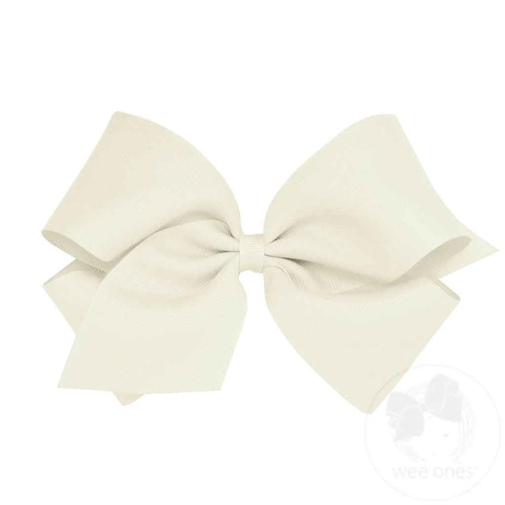 King Grosgrain Bow, Antique White