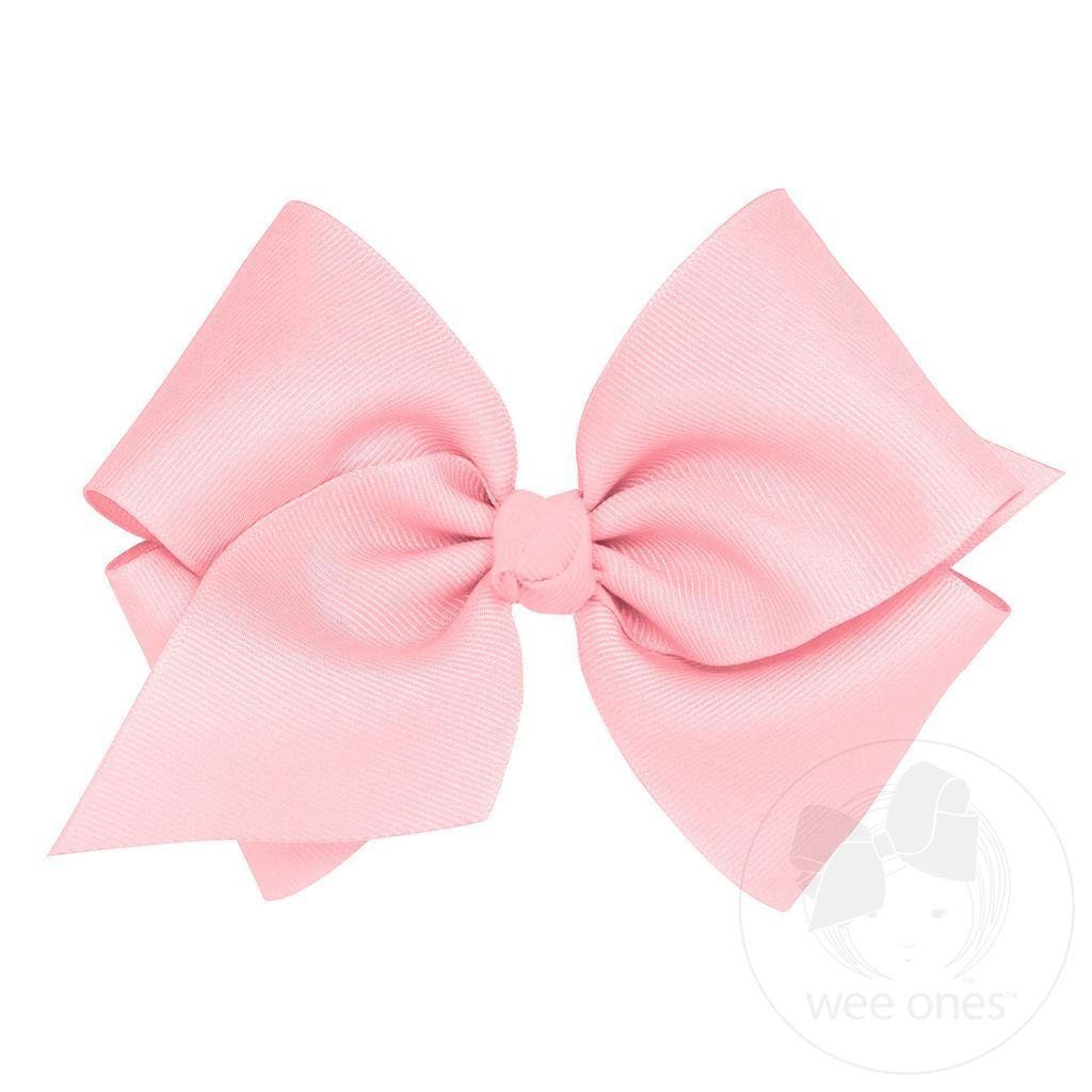 Mini King Grosgrain Bow, Light Pink