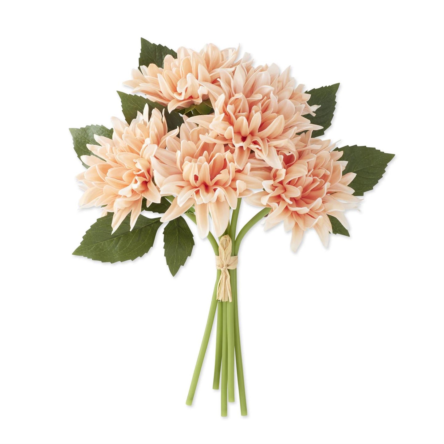12 Inch Light Peach Real Touch Dahlia Bundle - 6 Stems