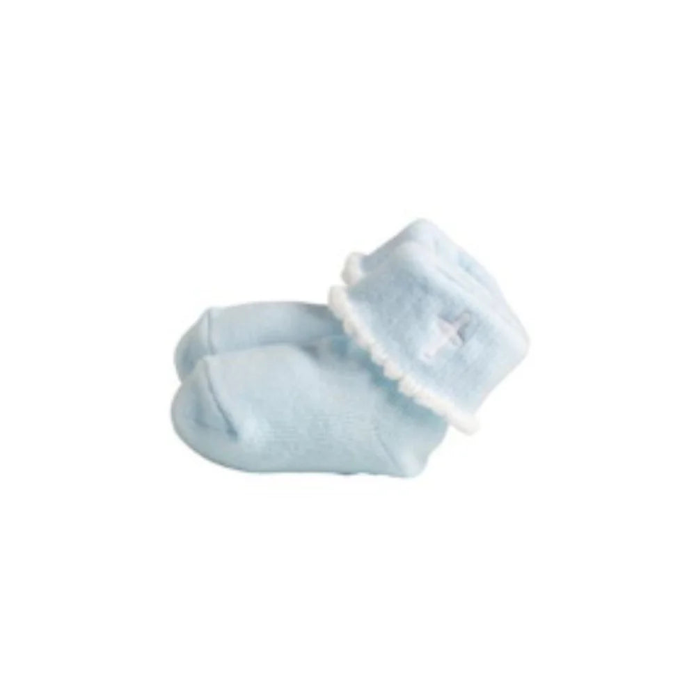 Cross Foldover Sock, Blue