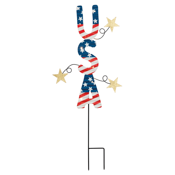 USA Light Up Yard Stake