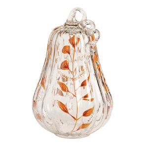 Large Paint Glass Pumpkin Sitter