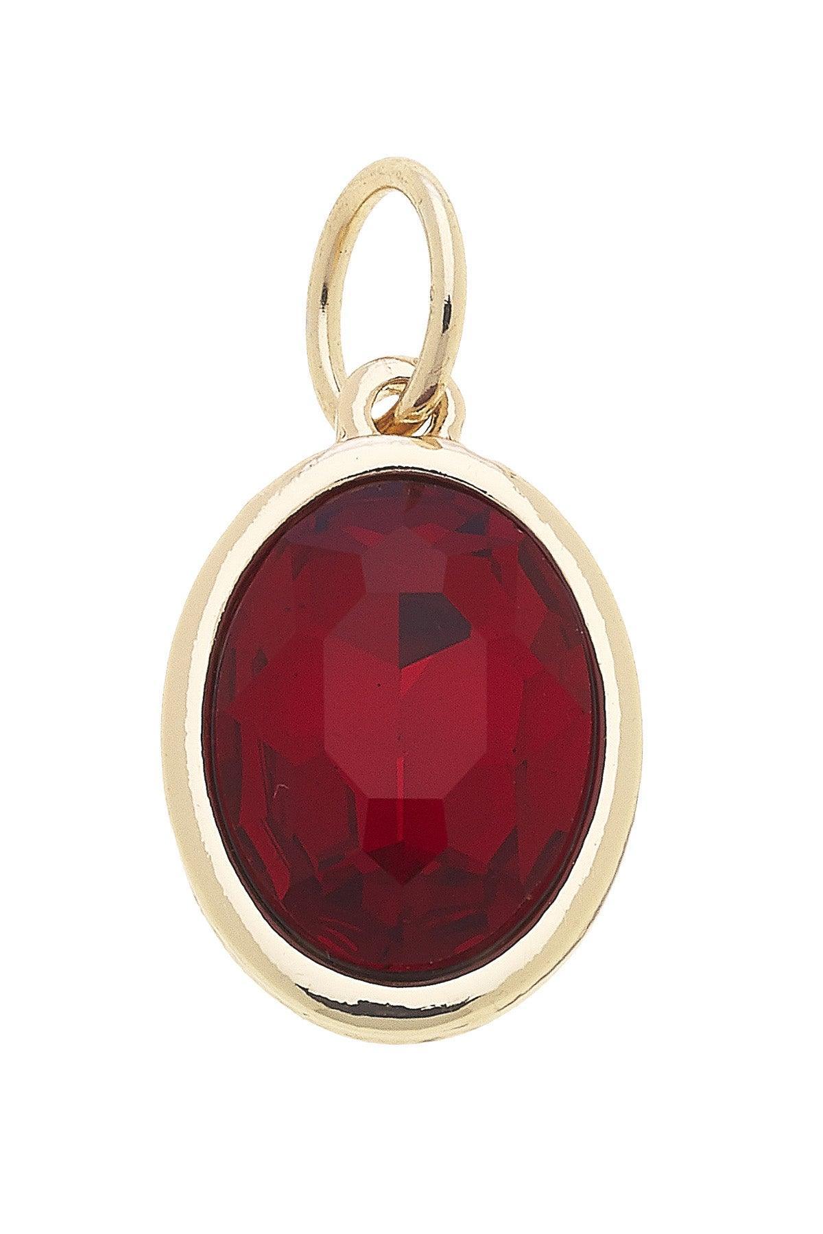 January Birthstone Charm in Garnet