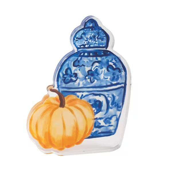 Topiary Jar & Pumpkin Acrylic Sitter