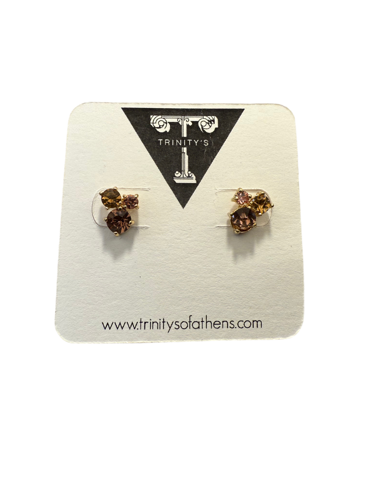 Pretty Rhinestone Trio Earring Studs