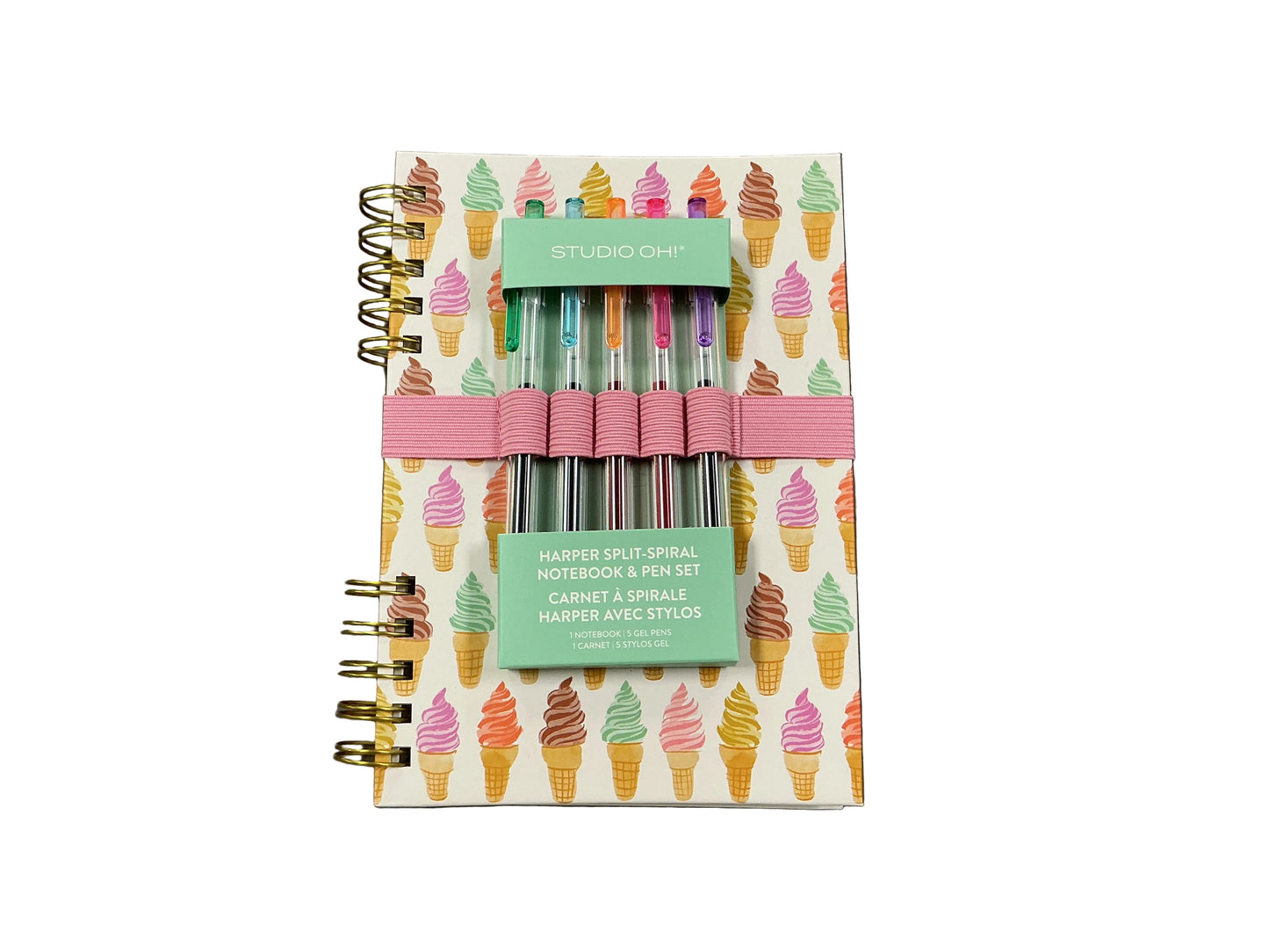 Cool & Creamy Harper Split-Spiral Notebook & Pen