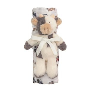 Farm Swaddle And Rattle Set