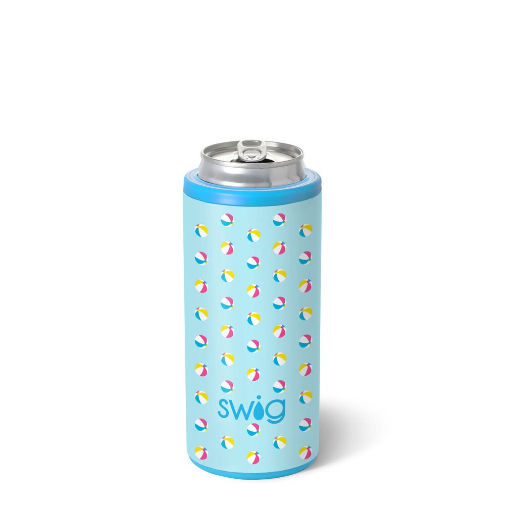 Beach Balls Skinny Can Cooler 12oz