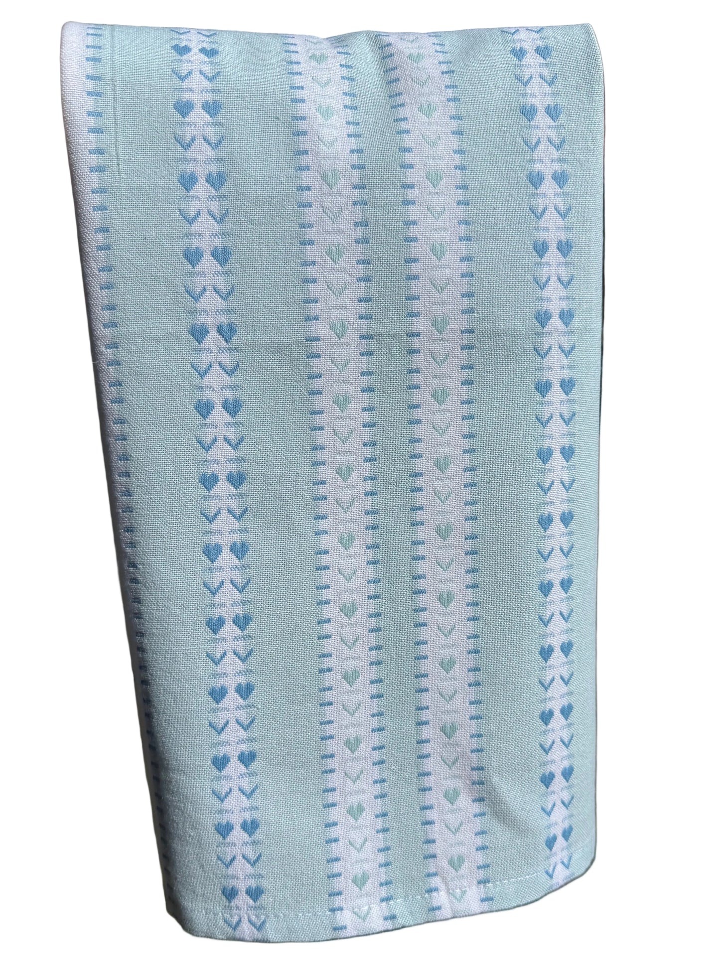 Blue Woven Stripe Floral Towel
