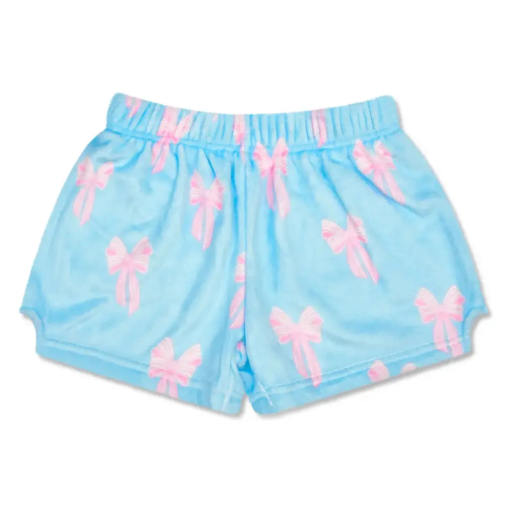 Kids Pink Bows Plush Shorts X-Small