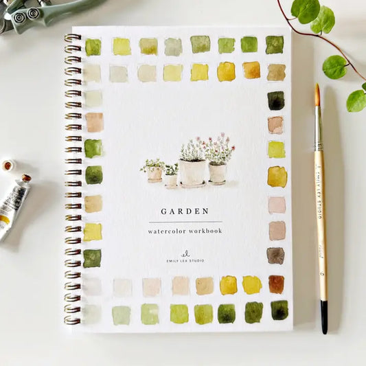 Watercolor Workbook w/ Paint Set, Garden