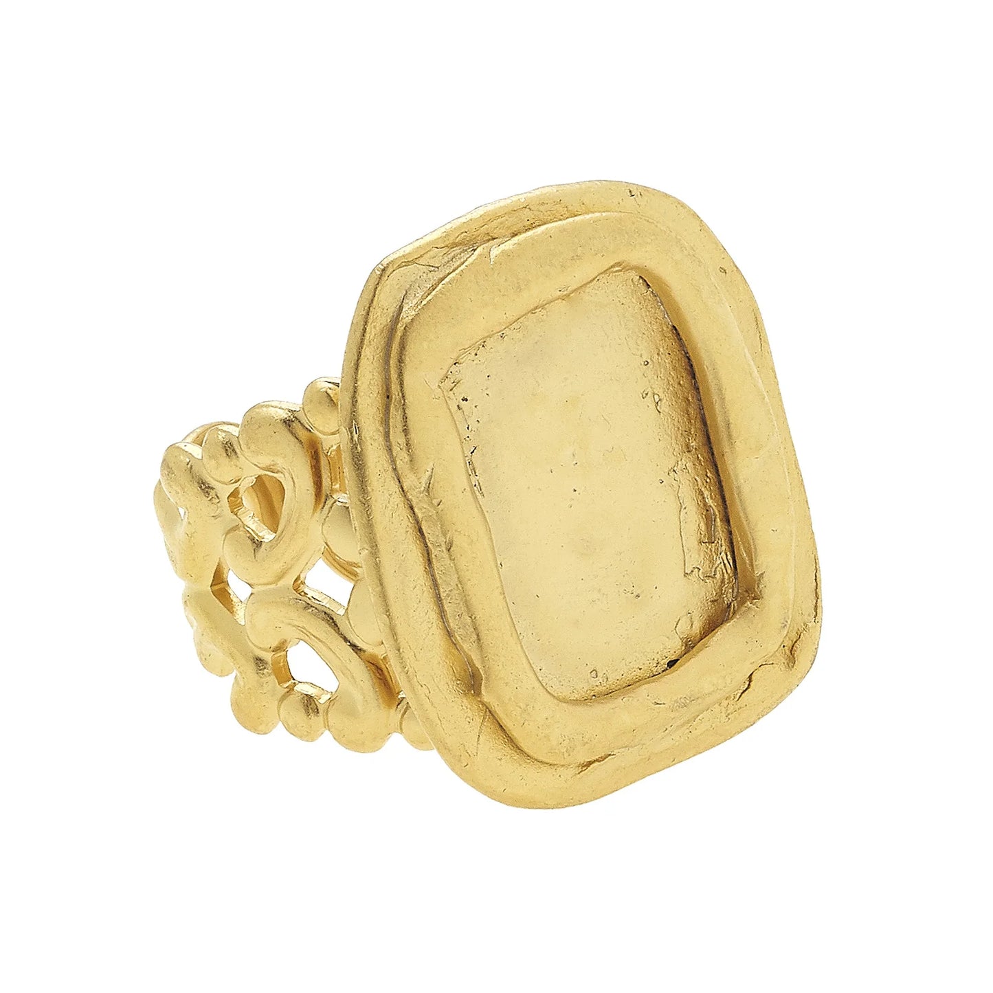 Gold Adjustable Rectangle Ring