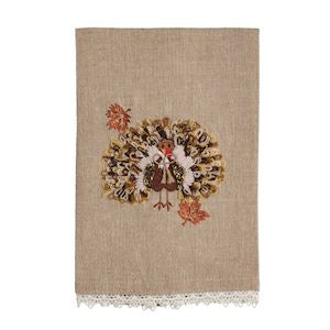Turkey Bead Emb Gather Towel