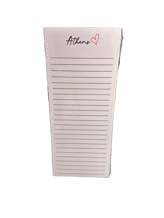 Lined Notepad w/ Magnet, Athens w/ Red Heart