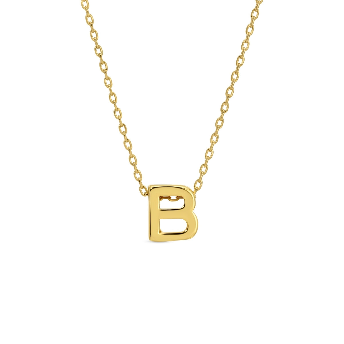 Gold Initial Necklace, B
