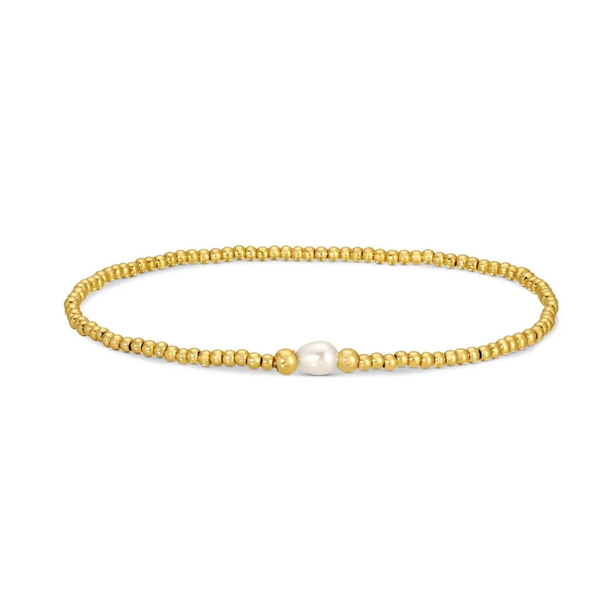 Minimal Pearl Gold Bead Bracelet