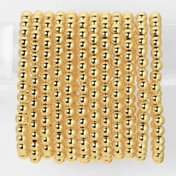 6mm Stretch Beaded Bracelet, Gold
