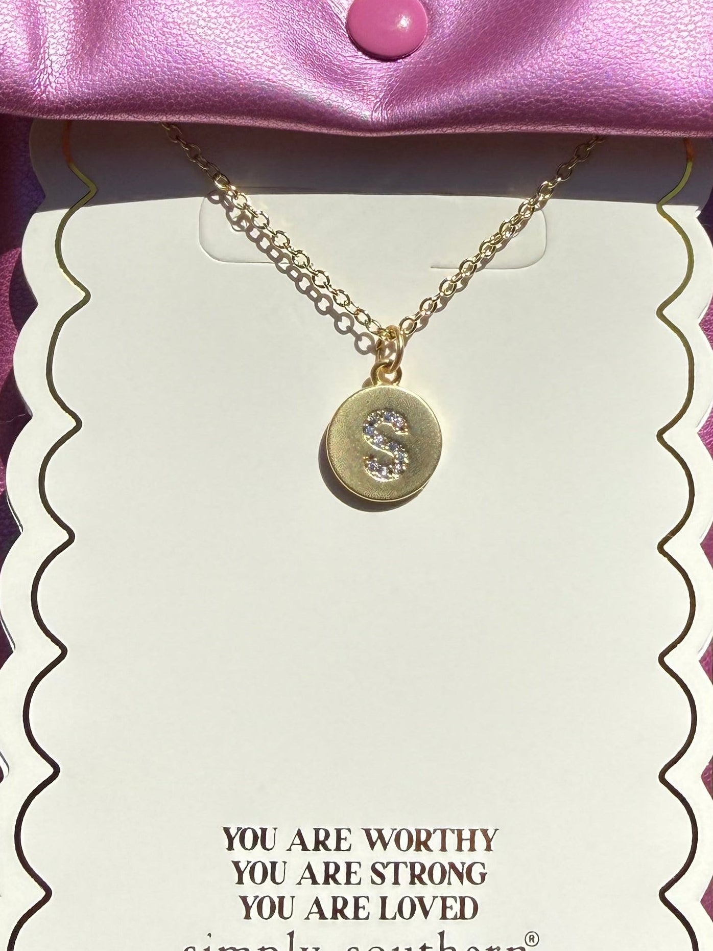 Sparkle Initial Necklace, Letter S